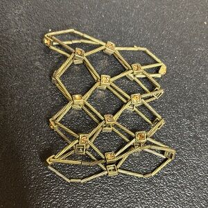 Cable Flex Gold-Tone Geometric Stretch Bracelet with Amber Stones